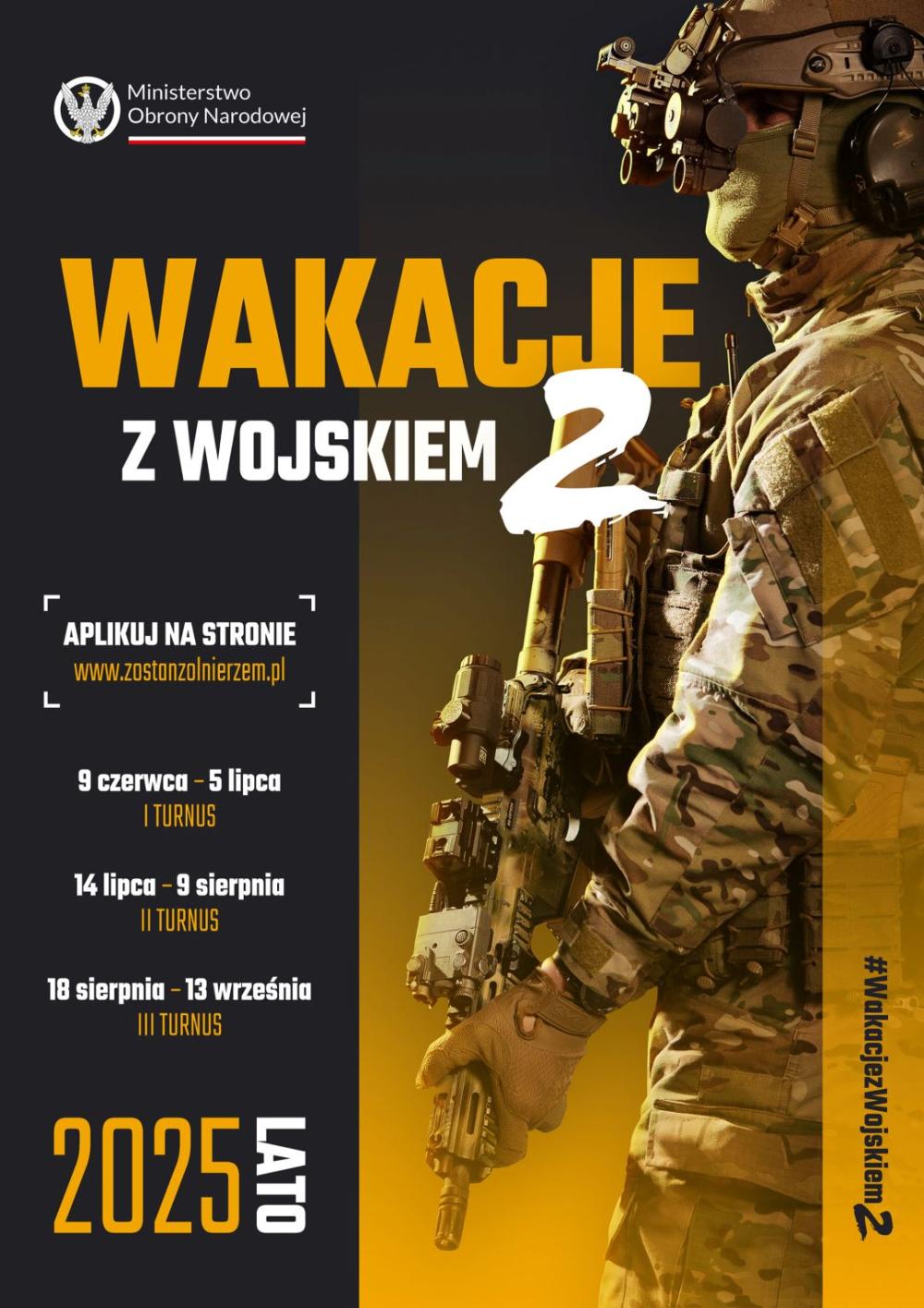 Plakat akcji wakacje z wojskiem